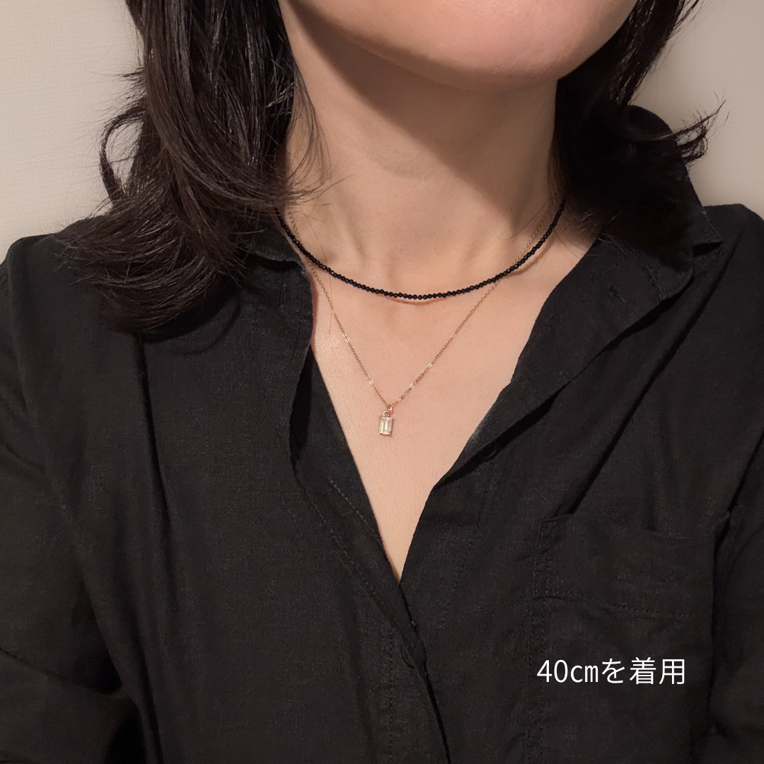 【ユニセックス】宝石質AAAブラックスピネル ショートネックレス