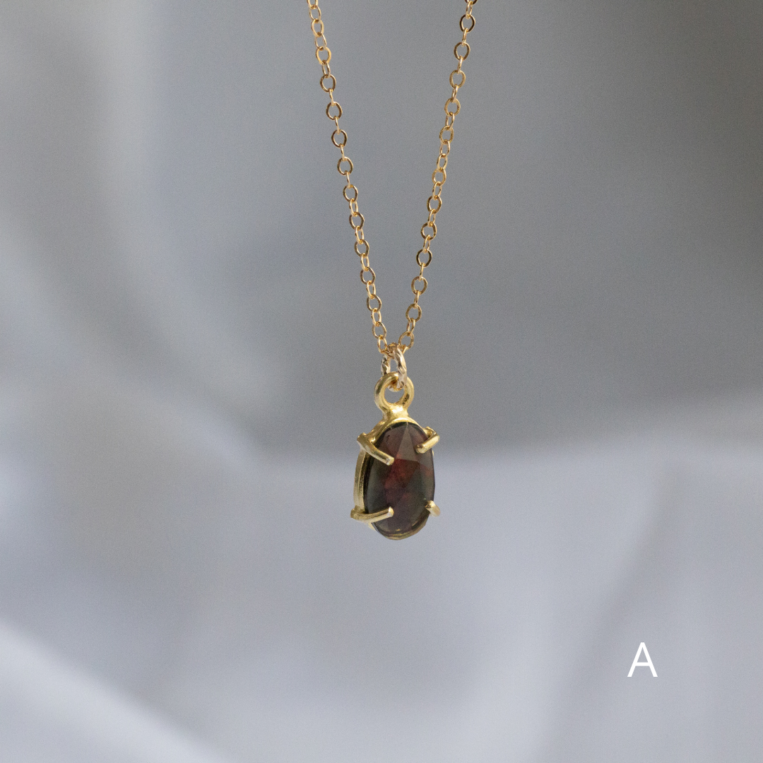 【3点限定】1点ものブラックオパールネックレス（14kgf)