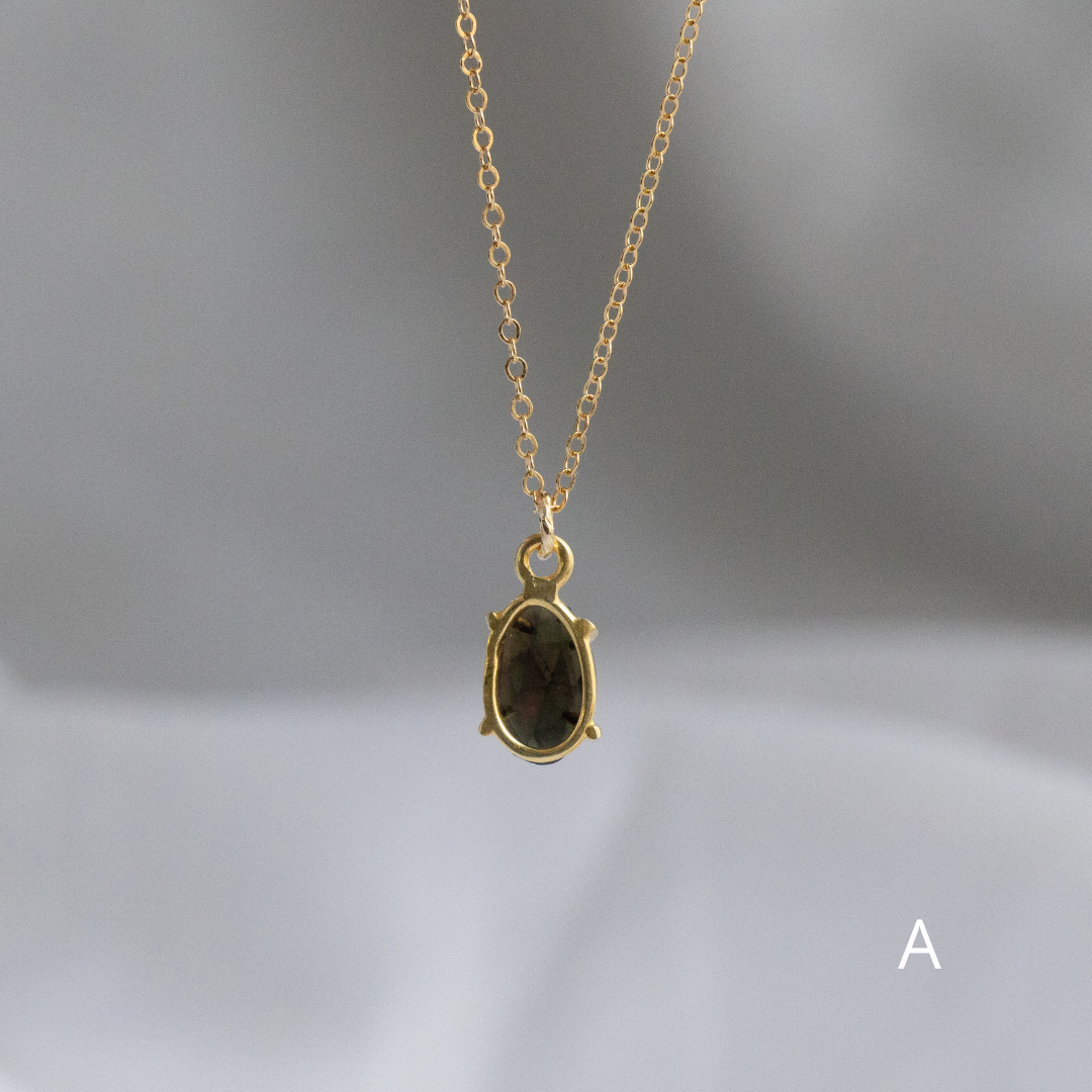 【3点限定】1点ものブラックオパールネックレス（14kgf)