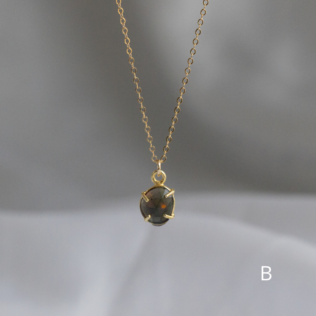 【3点限定】1点ものブラックオパールネックレス（14kgf)