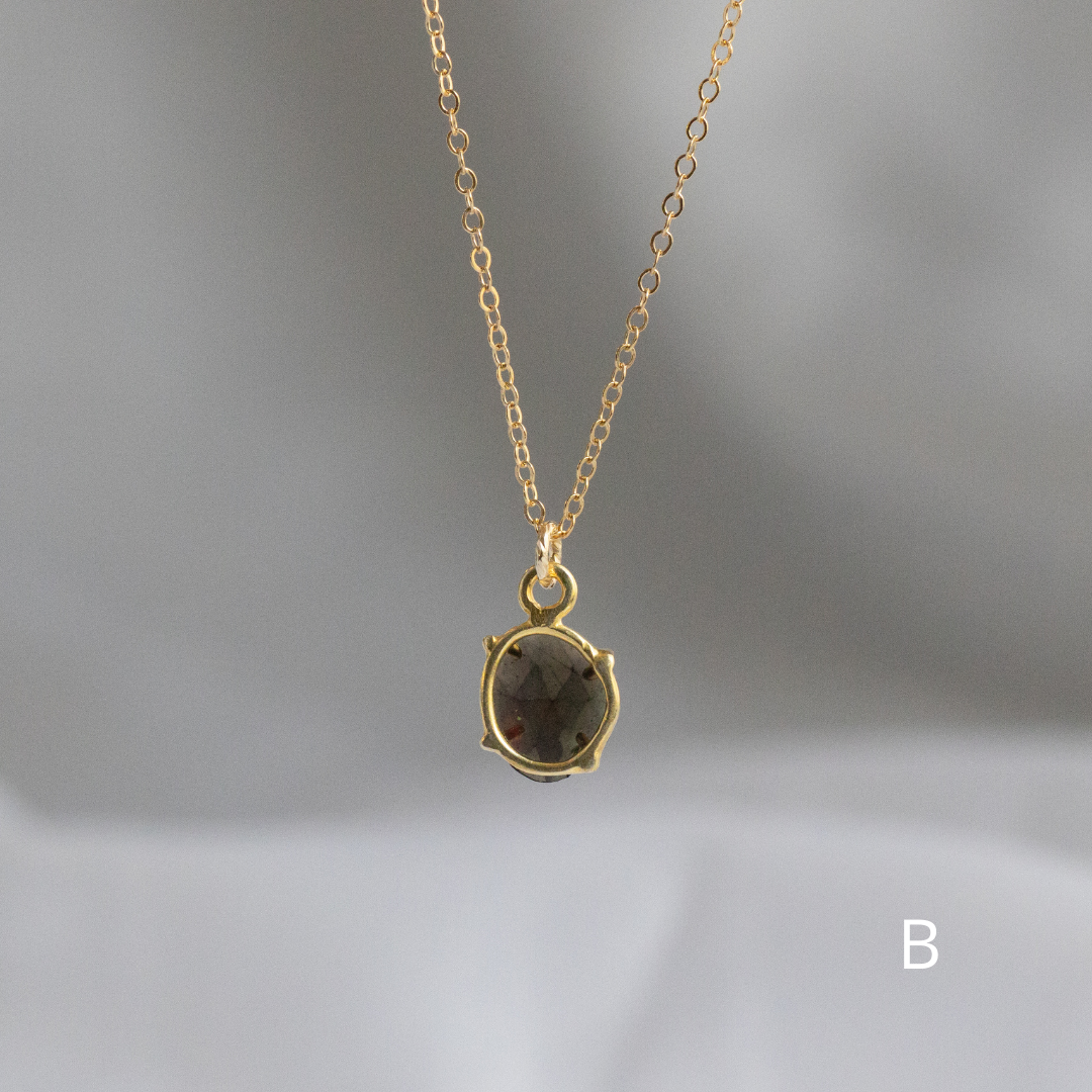 【3点限定】1点ものブラックオパールネックレス（14kgf)