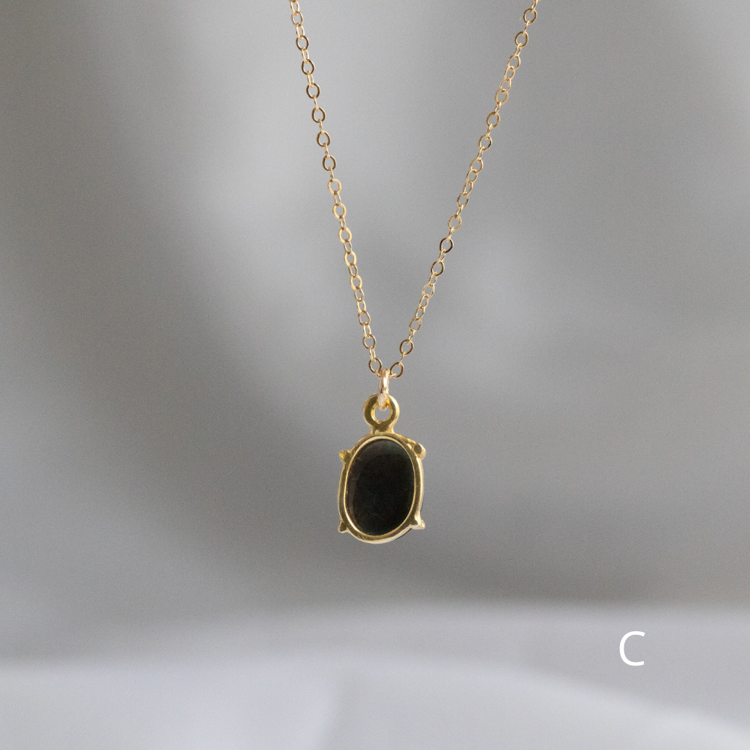 【3点限定】1点ものブラックオパールネックレス（14kgf)