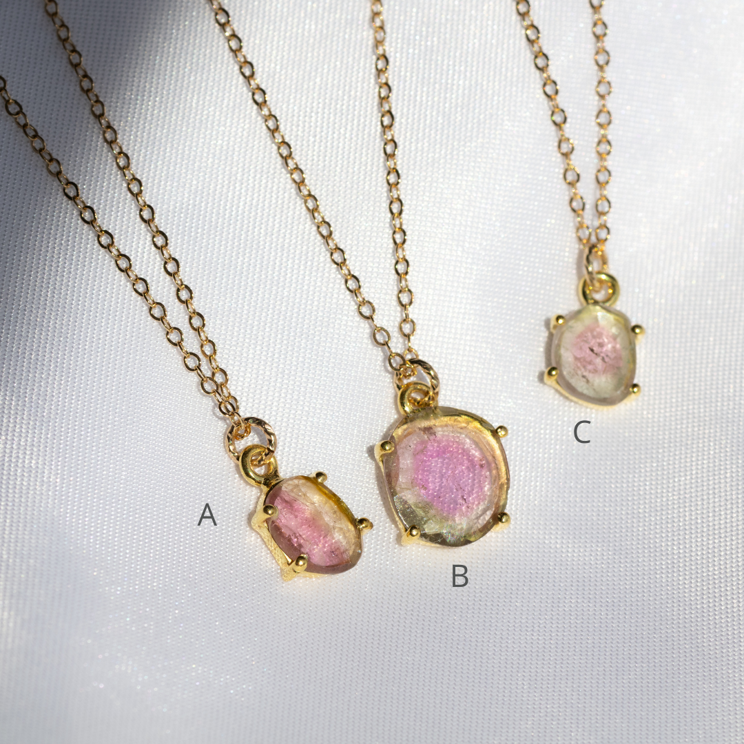 【3点限定】1点もの天然バイカラートルマリンネックレス（14kgf)