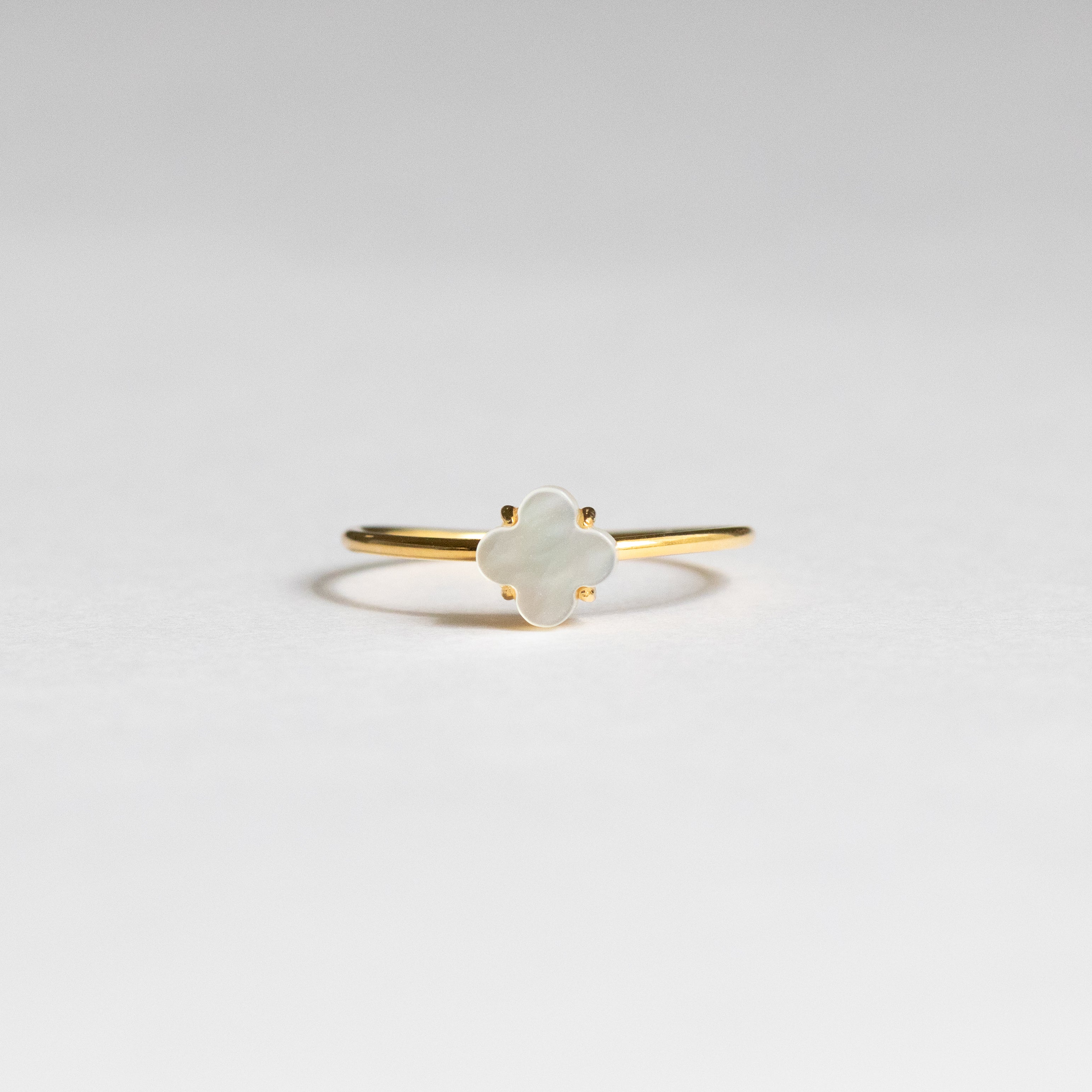 K14シェル？フラワーリング 天然】ホワイトシェル フラワーリング（Silver925 18kgp