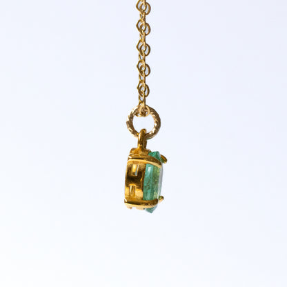 【数量限定】宝石質AAAザンビア産エメラルド オーバルネックレス（14kgf）