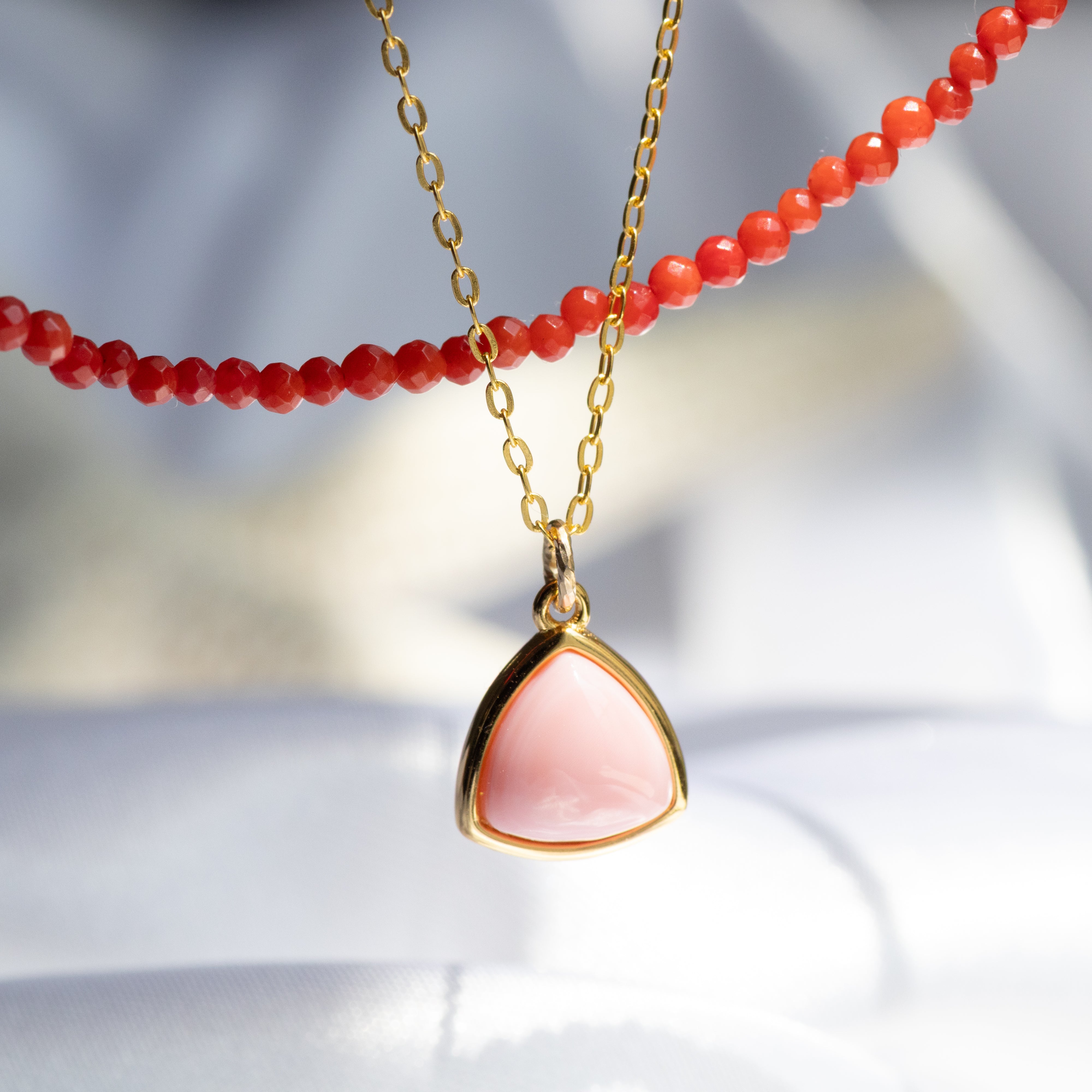 ミニマル】レッドコーラル（赤珊瑚） ショートネックレス – Stream Jewelry