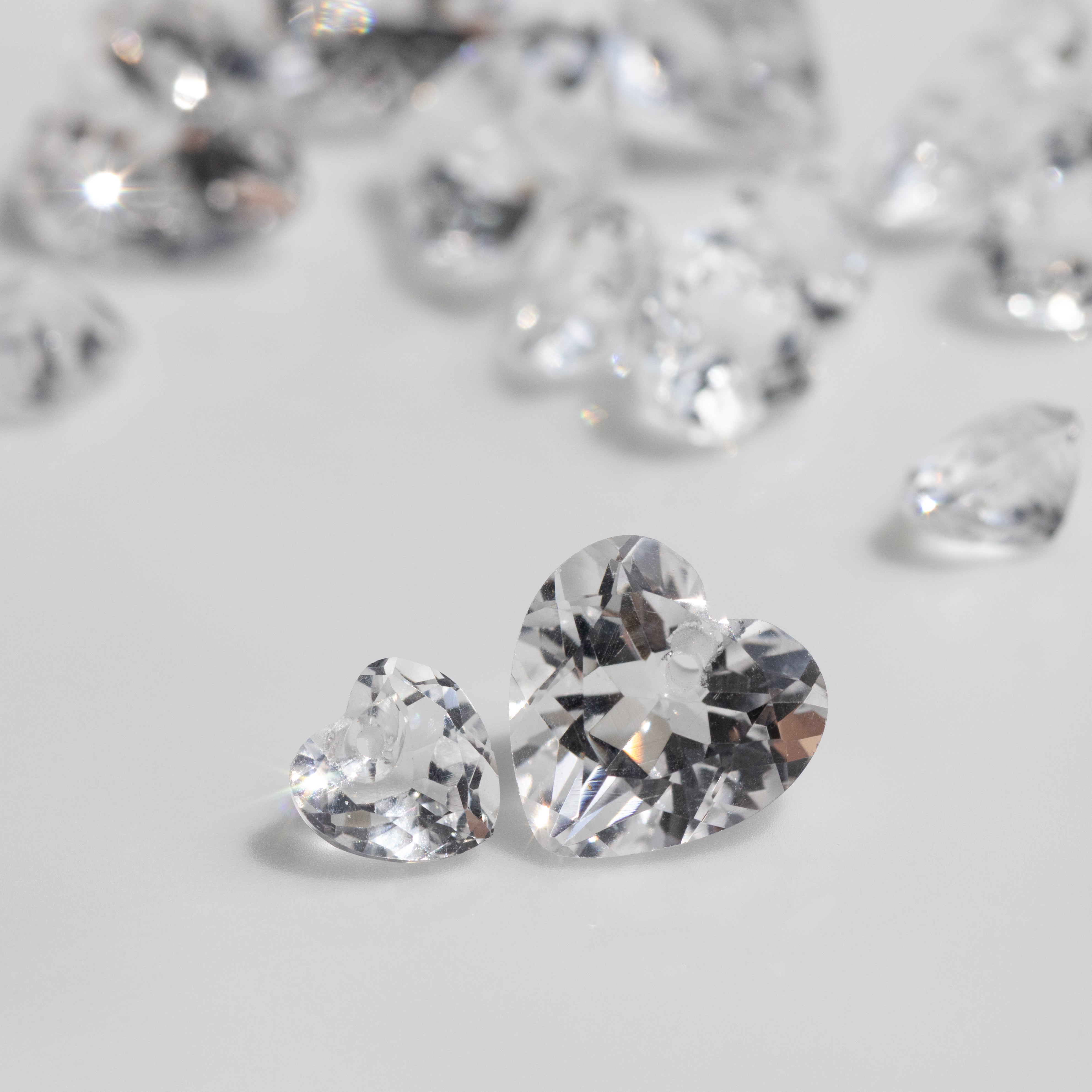 14kgfネックレス】宝石質AAAクリスタル ハートシェイプネックレス