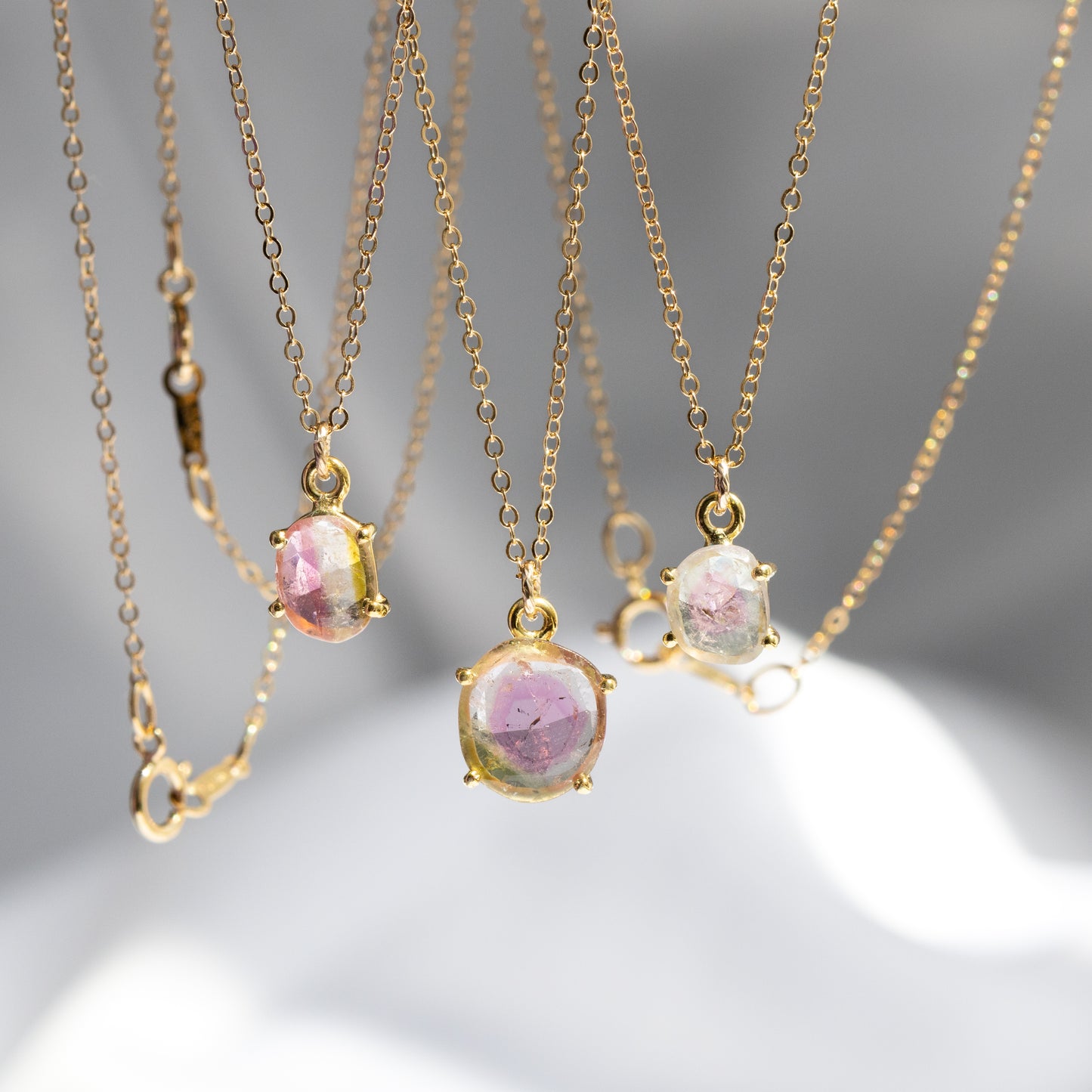 【3点限定】1点もの天然バイカラートルマリンネックレス（14kgf)