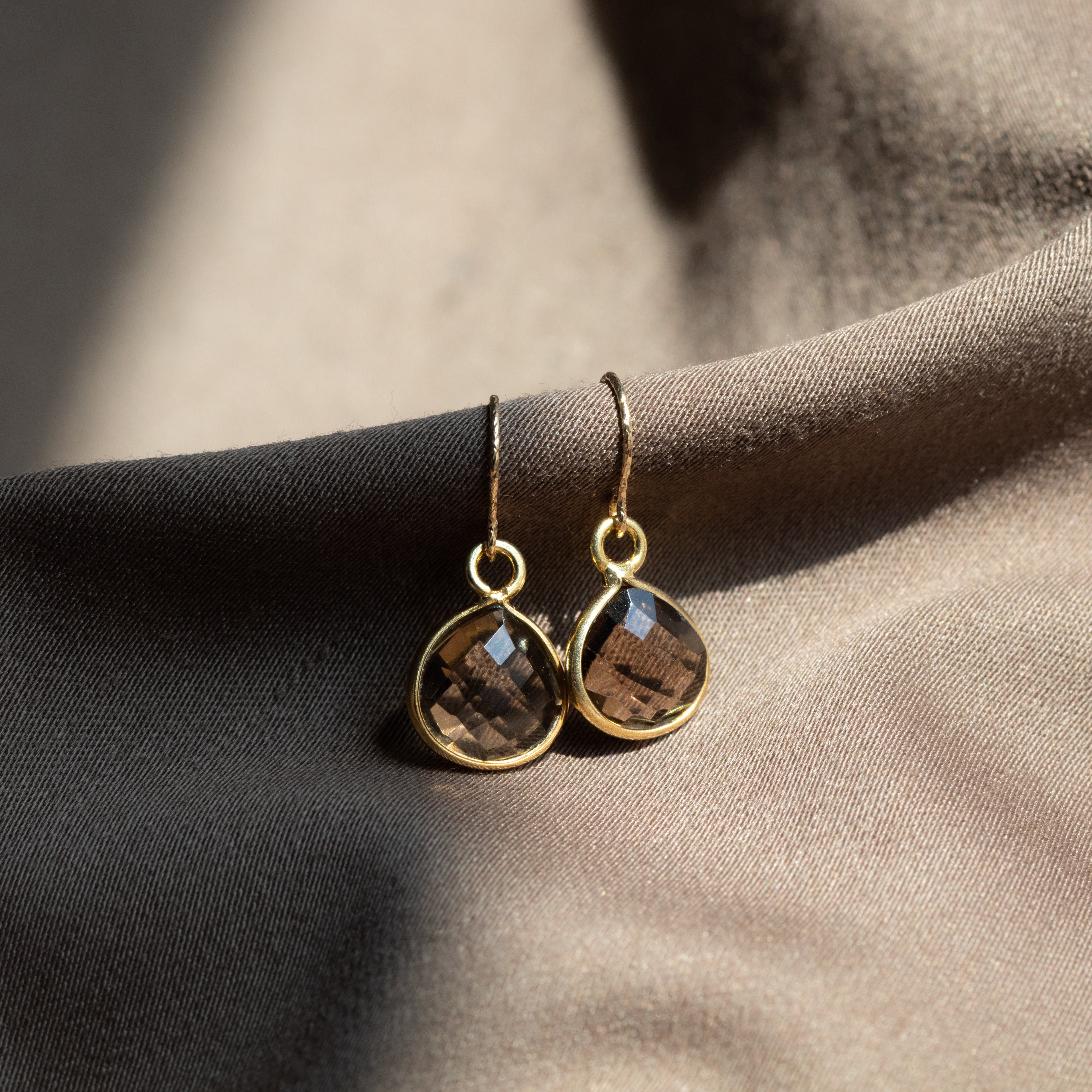 ピアス／イヤリング】宝石質AAAスモーキークォーツ マロンピアス