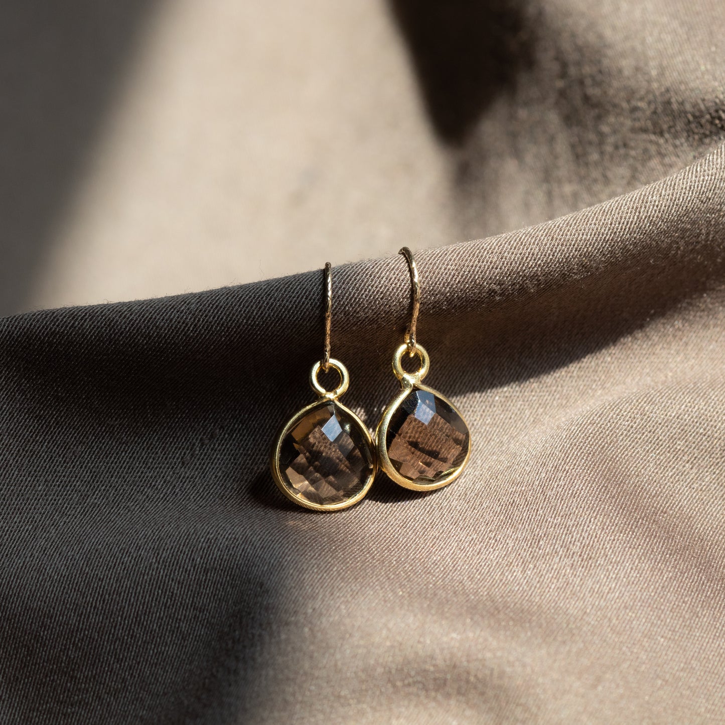 【ピアス／イヤリング】宝石質AAAスモーキークォーツ マロンピアス