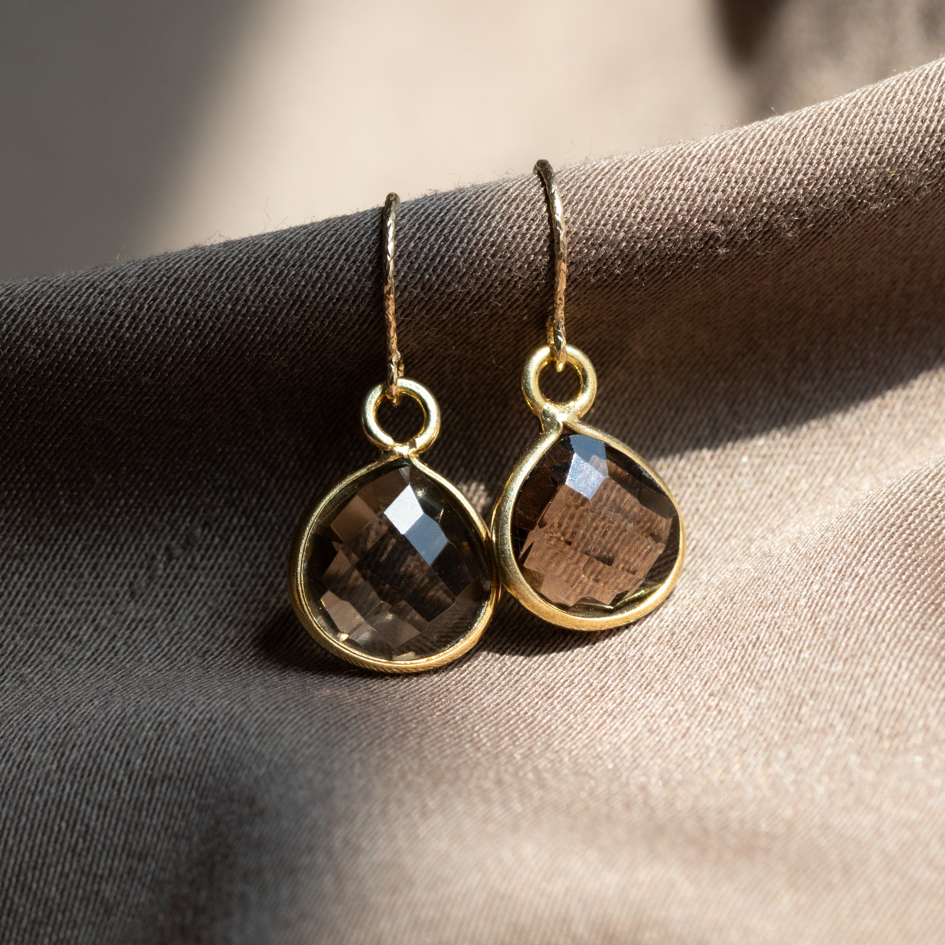 ピアス／イヤリング】宝石質AAAスモーキークォーツ マロンピアス