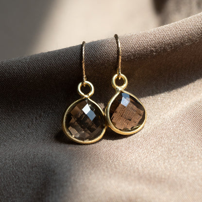 【ピアス／イヤリング】宝石質AAAスモーキークォーツ マロンピアス