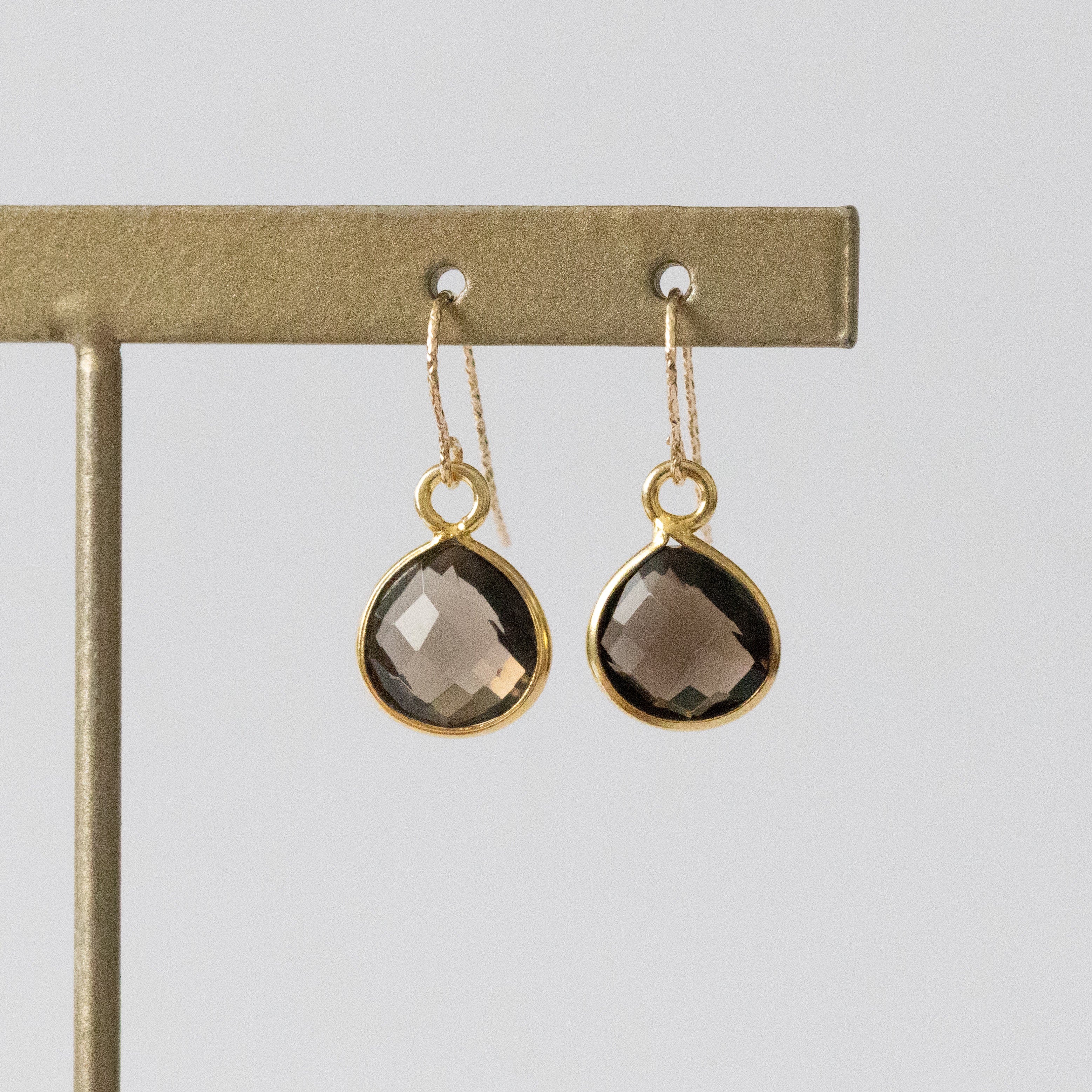 ピアス／イヤリング】宝石質AAAスモーキークォーツ マロンピアス