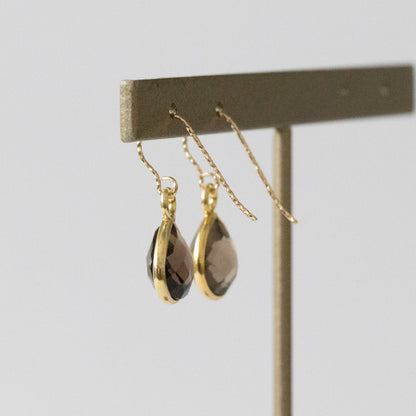 【ピアス／イヤリング】宝石質AAAスモーキークォーツ マロンピアス