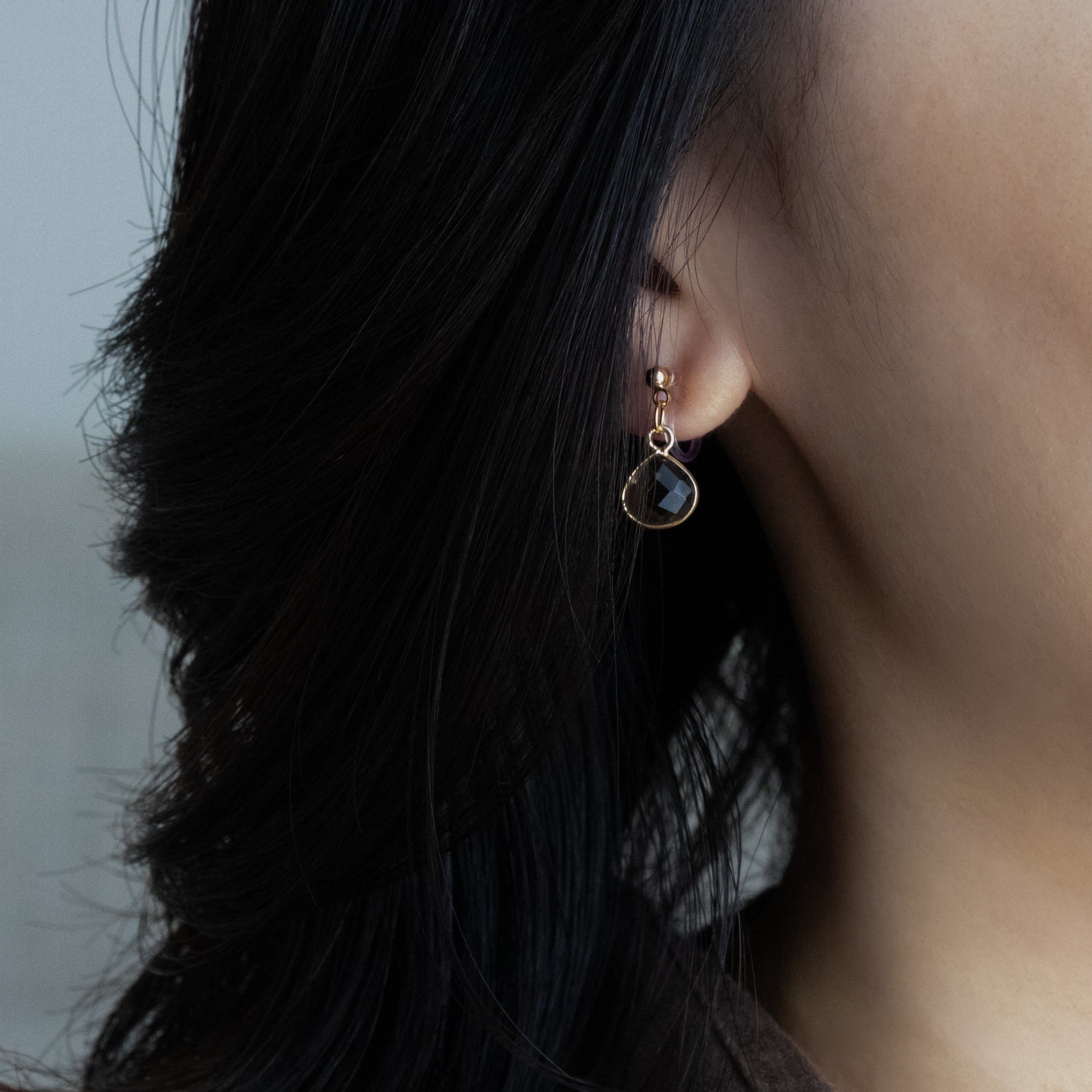 ピアス／イヤリング】宝石質AAAスモーキークォーツ マロンピアス