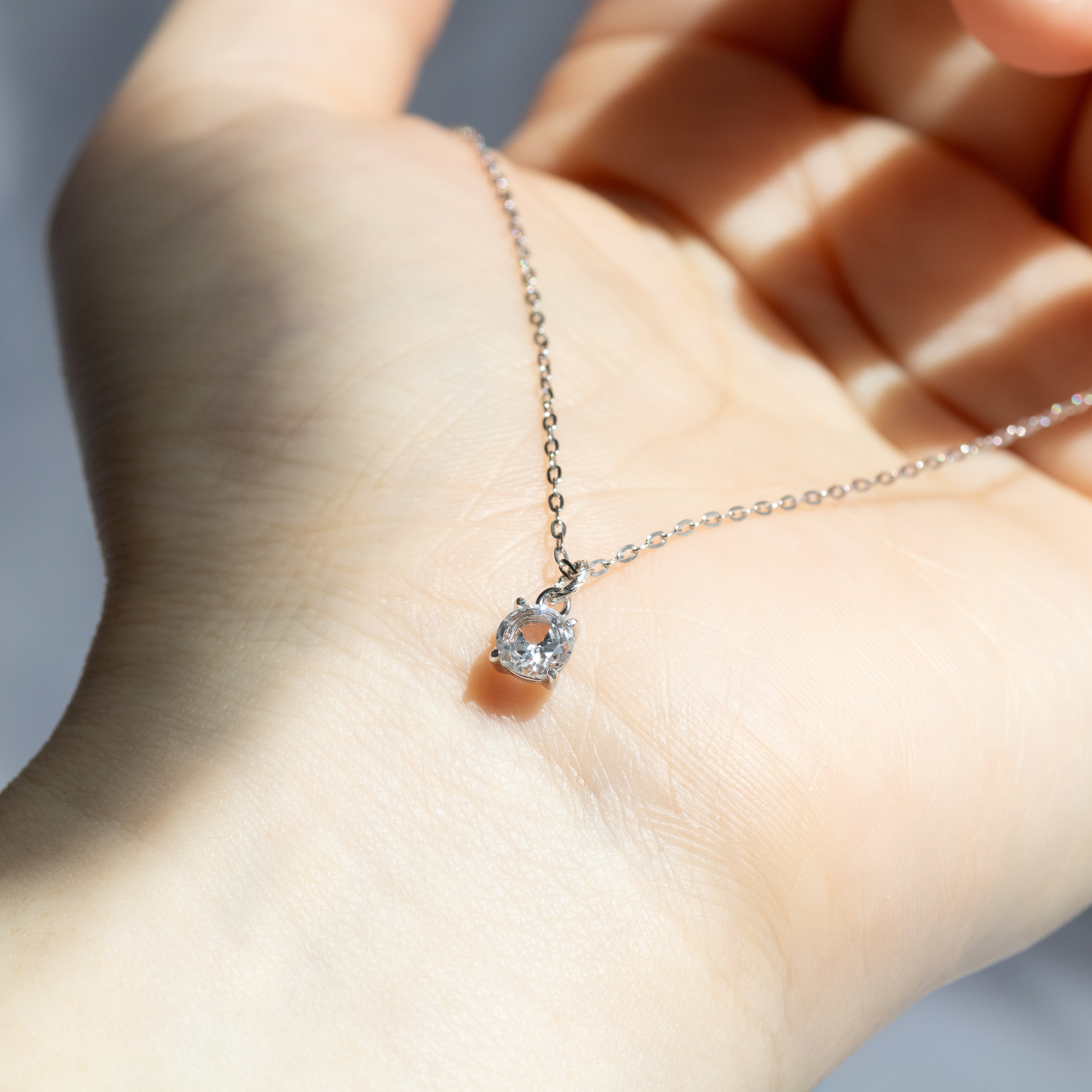Silver925】宝石質AAAホワイトトパーズ 1粒ネックレス – Stream Jewelry