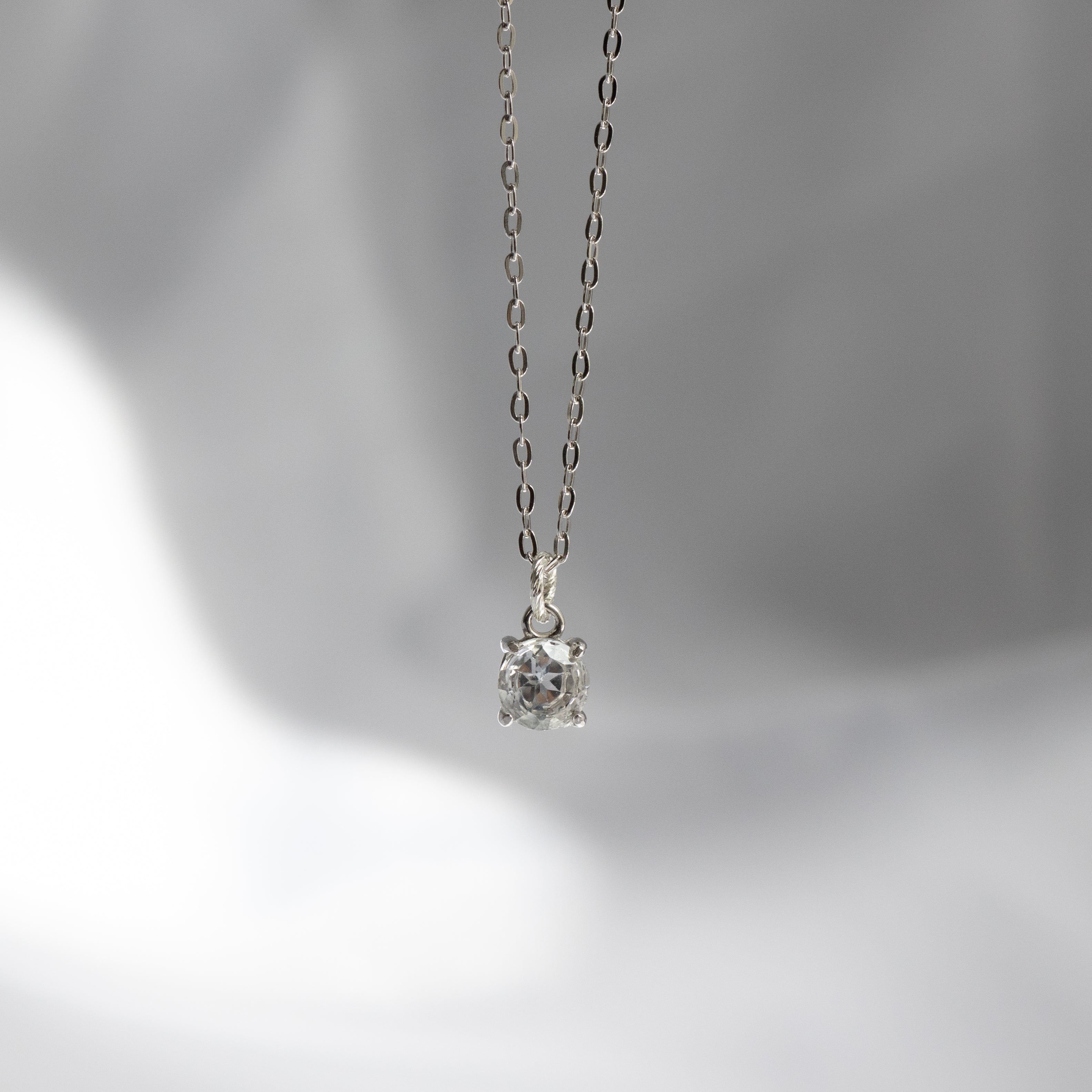Silver925】宝石質AAAホワイトトパーズ 1粒ネックレス – Stream Jewelry
