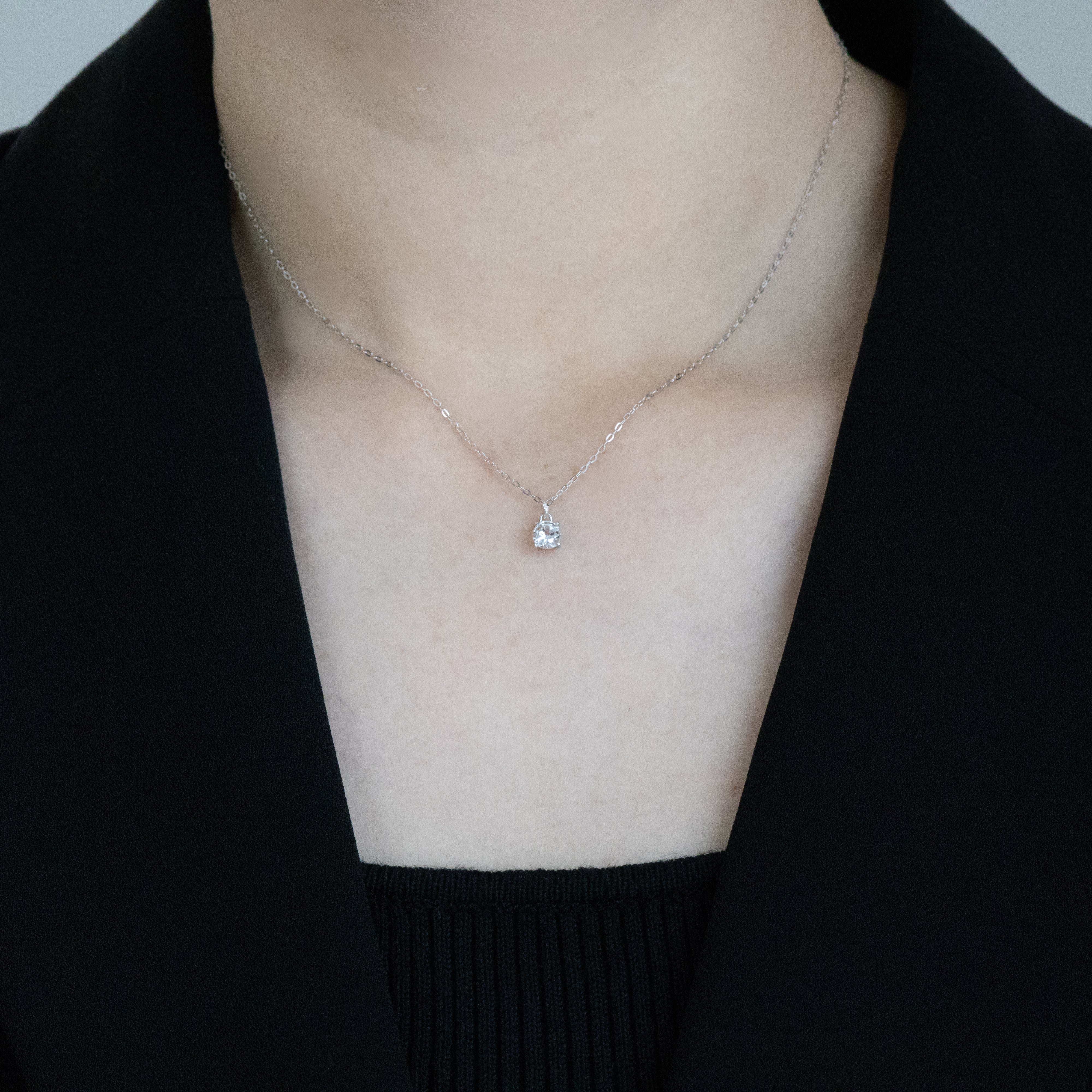 Silver925】宝石質AAAホワイトトパーズ 1粒ネックレス – Stream Jewelry