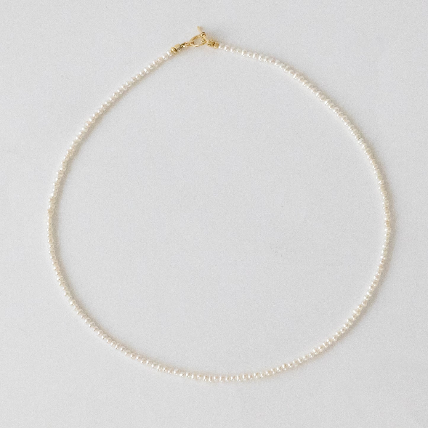 【上品ホワイト】淡水パール マンテルショートネックレス（Silver925 18kgp）