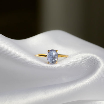 【クラシカル】宝石質タンザナイト オーバルリング（Silver925 18kgp）