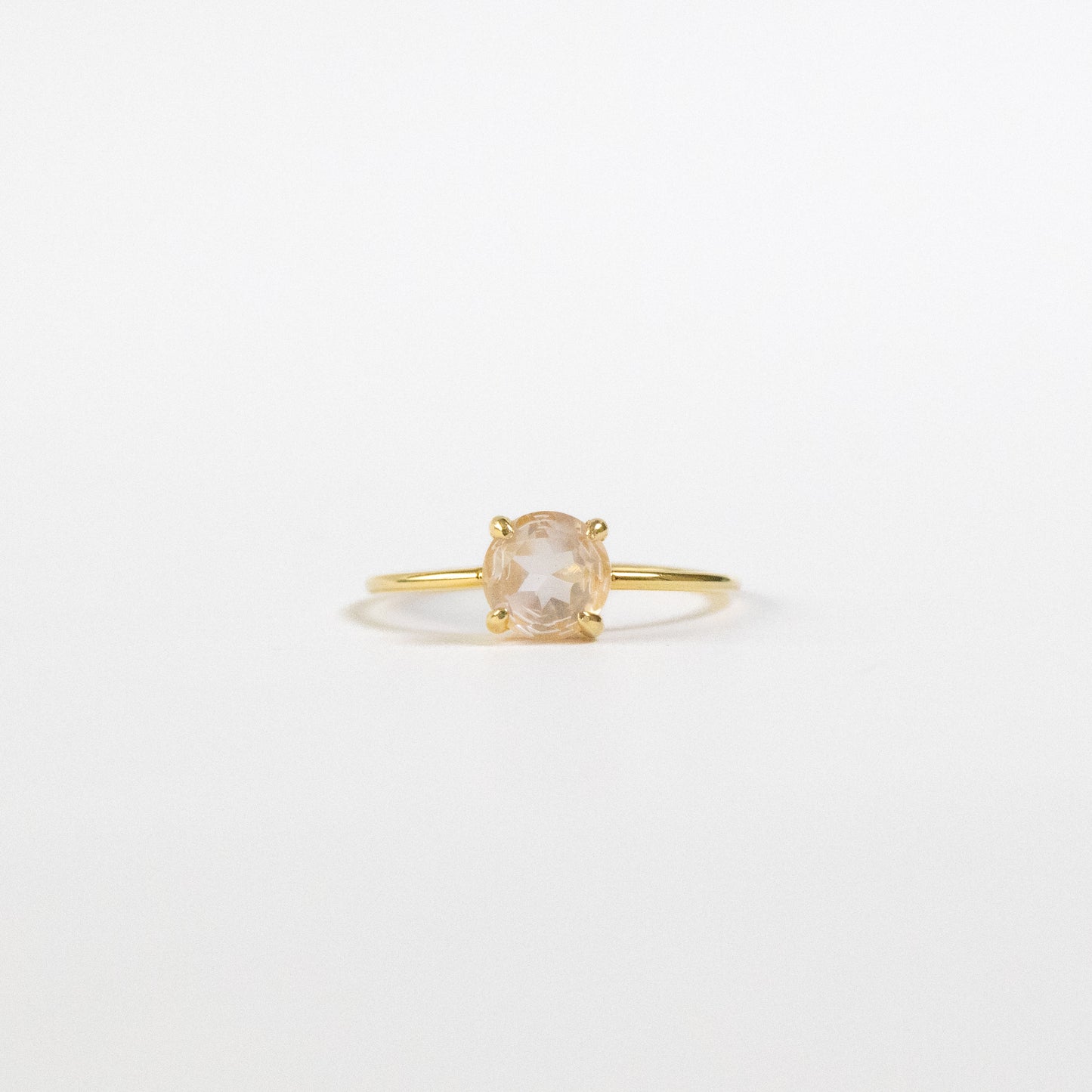 【愛の石】宝石質AAAローズクォーツ ラウンドリング（Silver925 18kgp）