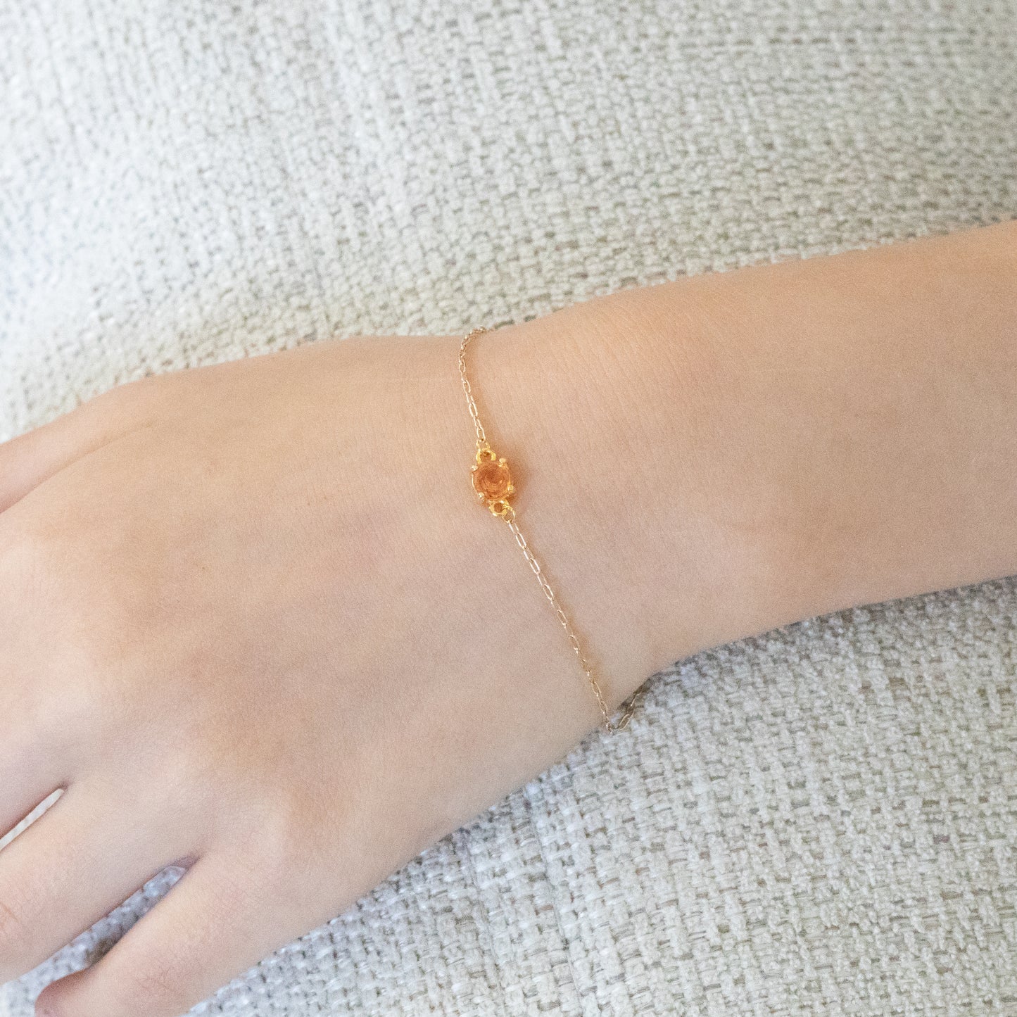 【14kgfチェーン】宝石質インペリアルトパーズ ブレスレット