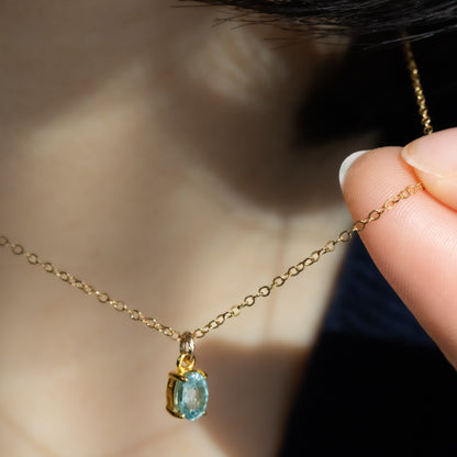 【2点セット】天然ブルージルコン リング＆ネックレス（Holiday collection2025）