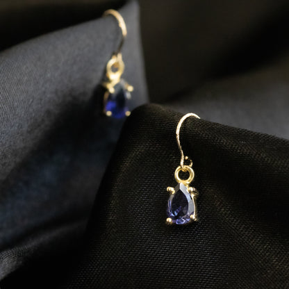 【ピアス／イヤリング】宝石質AAAアイオライト ペアシェイプピアス