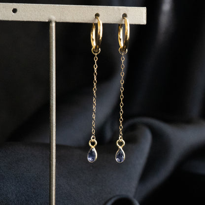 【ピアス／イヤリング】アイオライト チェーンピアス