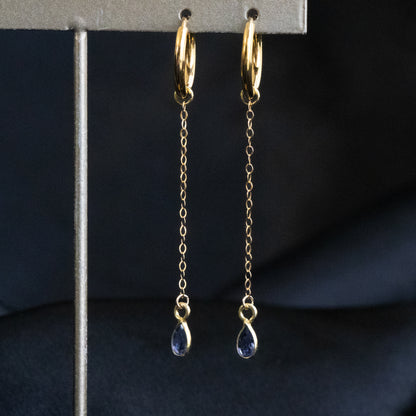 【ピアス／イヤリング】アイオライト チェーンピアス