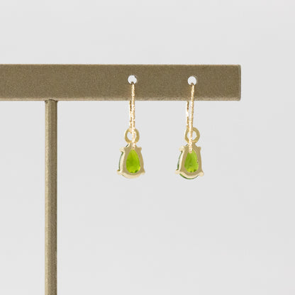 【ピアス／イヤリング】宝石質AAAクロムダイオプサイド ペアシェイプピアス