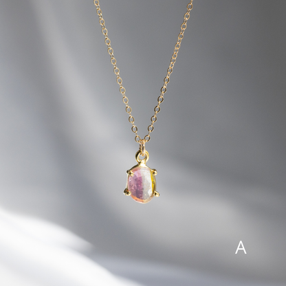 【3点限定】1点もの天然バイカラートルマリンネックレス（14kgf)