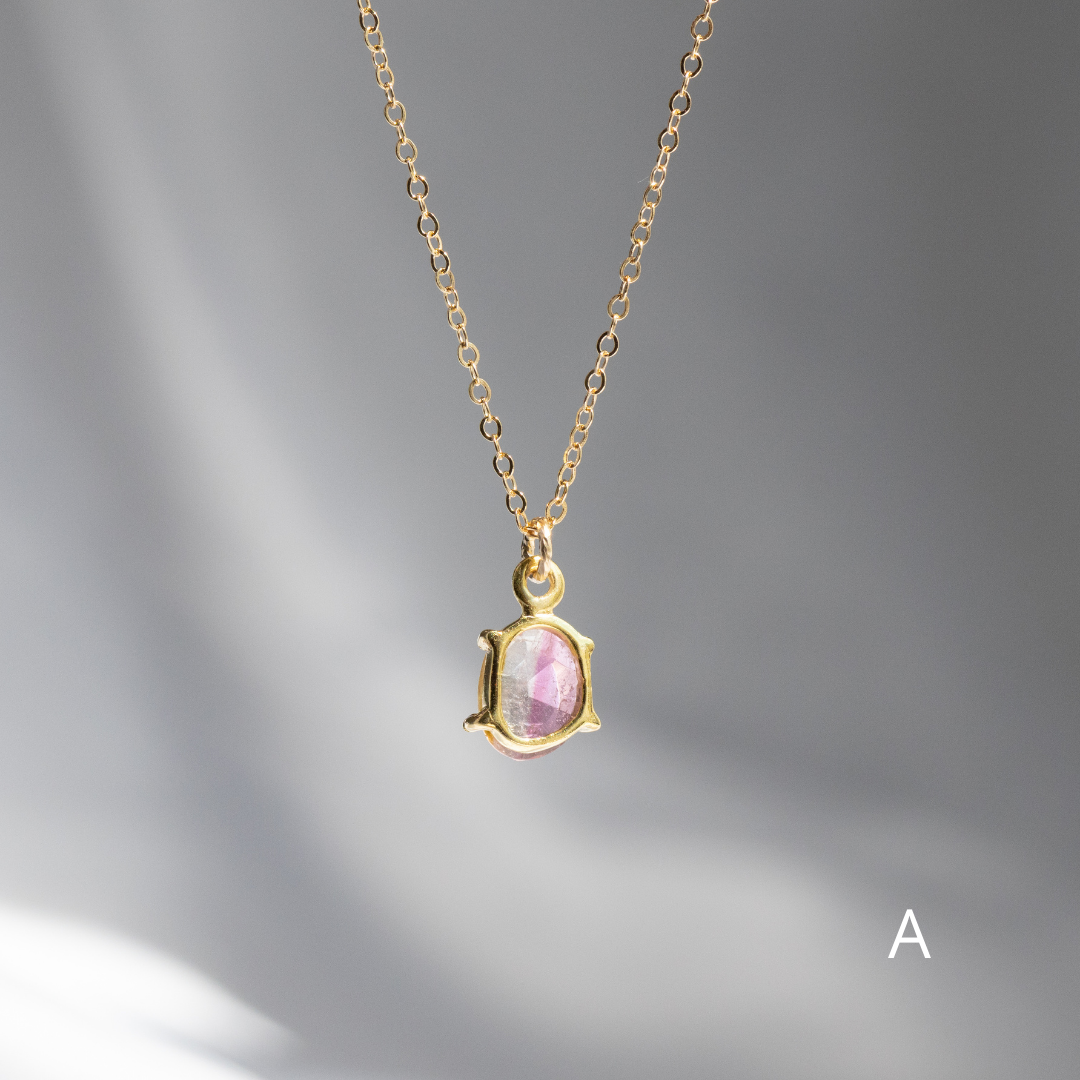 【3点限定】1点もの天然バイカラートルマリンネックレス（14kgf)