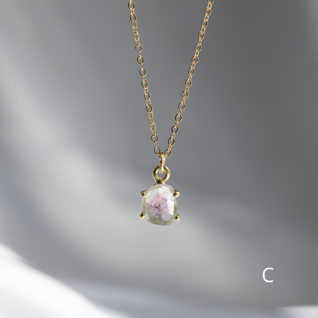 【3点限定】1点もの天然バイカラートルマリンネックレス（14kgf)