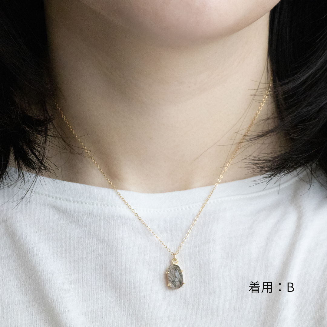 【3点限定】1点もの天然トルマリンクォーツ ネックレス（14kgf)