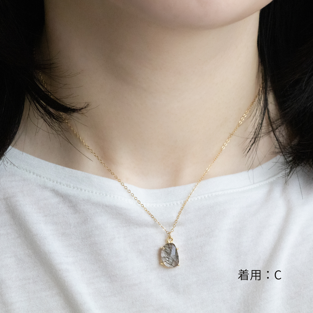 【3点限定】1点もの天然トルマリンクォーツ ネックレス（14kgf)