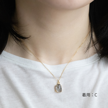 【3点限定】1点もの天然トルマリンクォーツ ネックレス（14kgf)