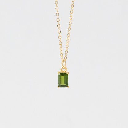 【上品】宝石質AAAクロムダイオプサイド レクタングルネックレス（14kgf）
