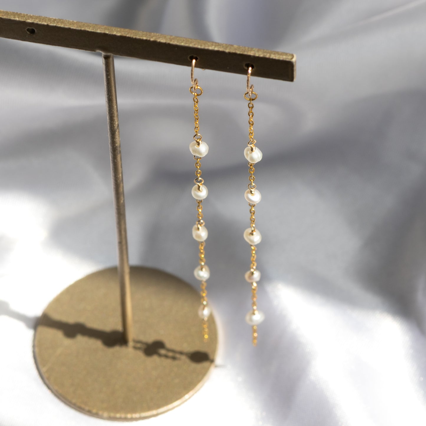 【ピアス／イヤリング】淡水パール ステーションピアス