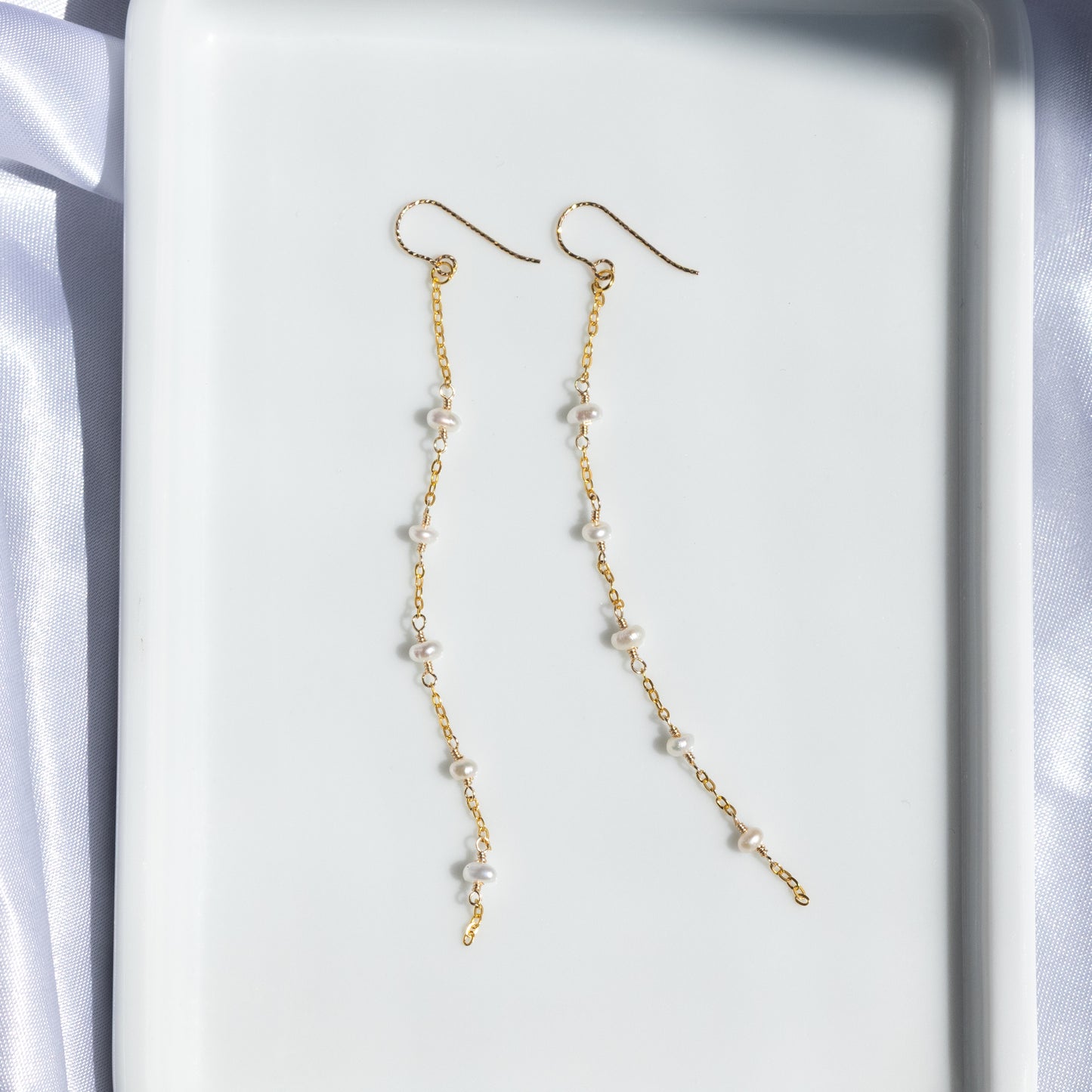 【ピアス／イヤリング】淡水パール ステーションピアス