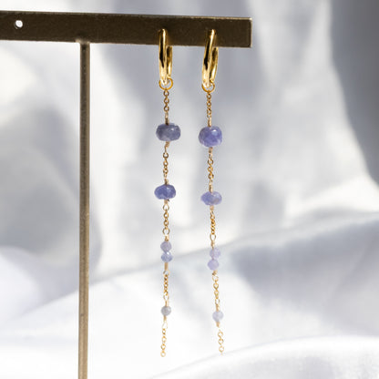 【ピアス／イヤリング】 天然タンザナイト ステーションピアス