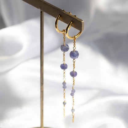 【ピアス／イヤリング】 天然タンザナイト ステーションピアス