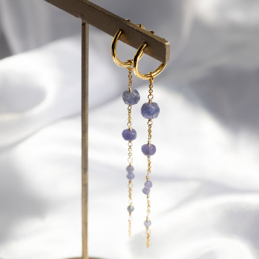 【ピアス／イヤリング】 天然タンザナイト ステーションピアス