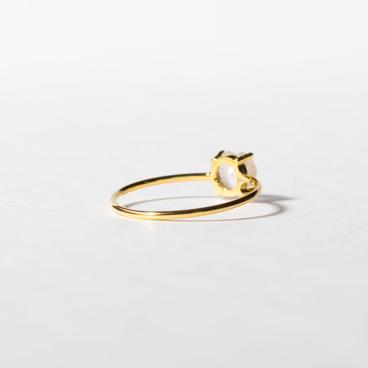 【数量限定】宝石質AAAローズクォーツ ハートリング（Silver925 18kgp）