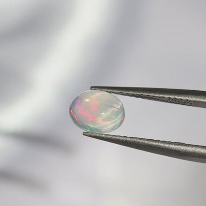 【14kgfチェーン】宝石質エチオピアンウォーターオパール オーバルブレスレット