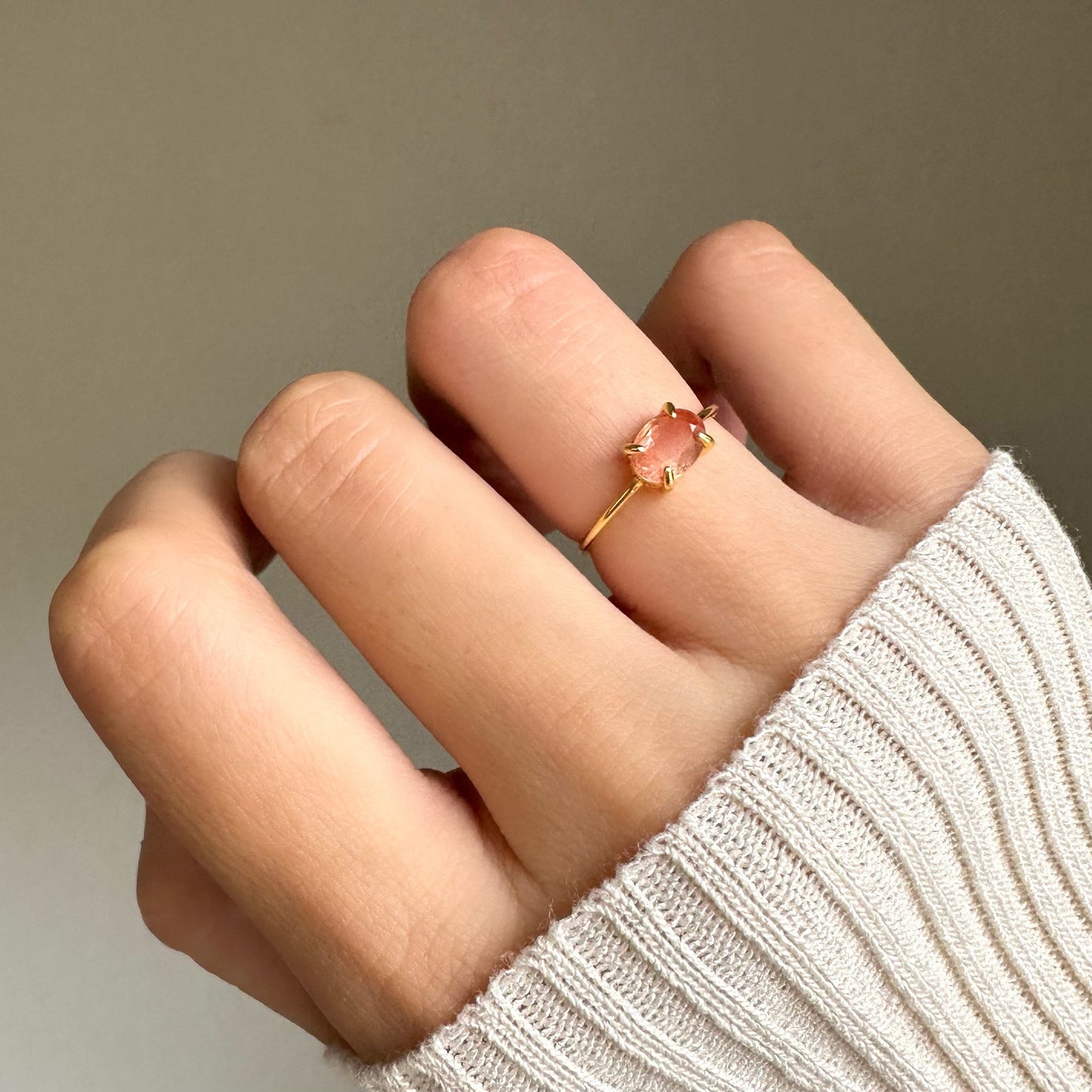 【Silver925製18kgp仕上げリング】宝石質AAAA 希少石 オレゴンサンストーン