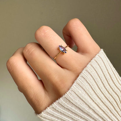 【再入荷】宝石質AAAタンザナイト マーキスリング（Silver925 18kgp）